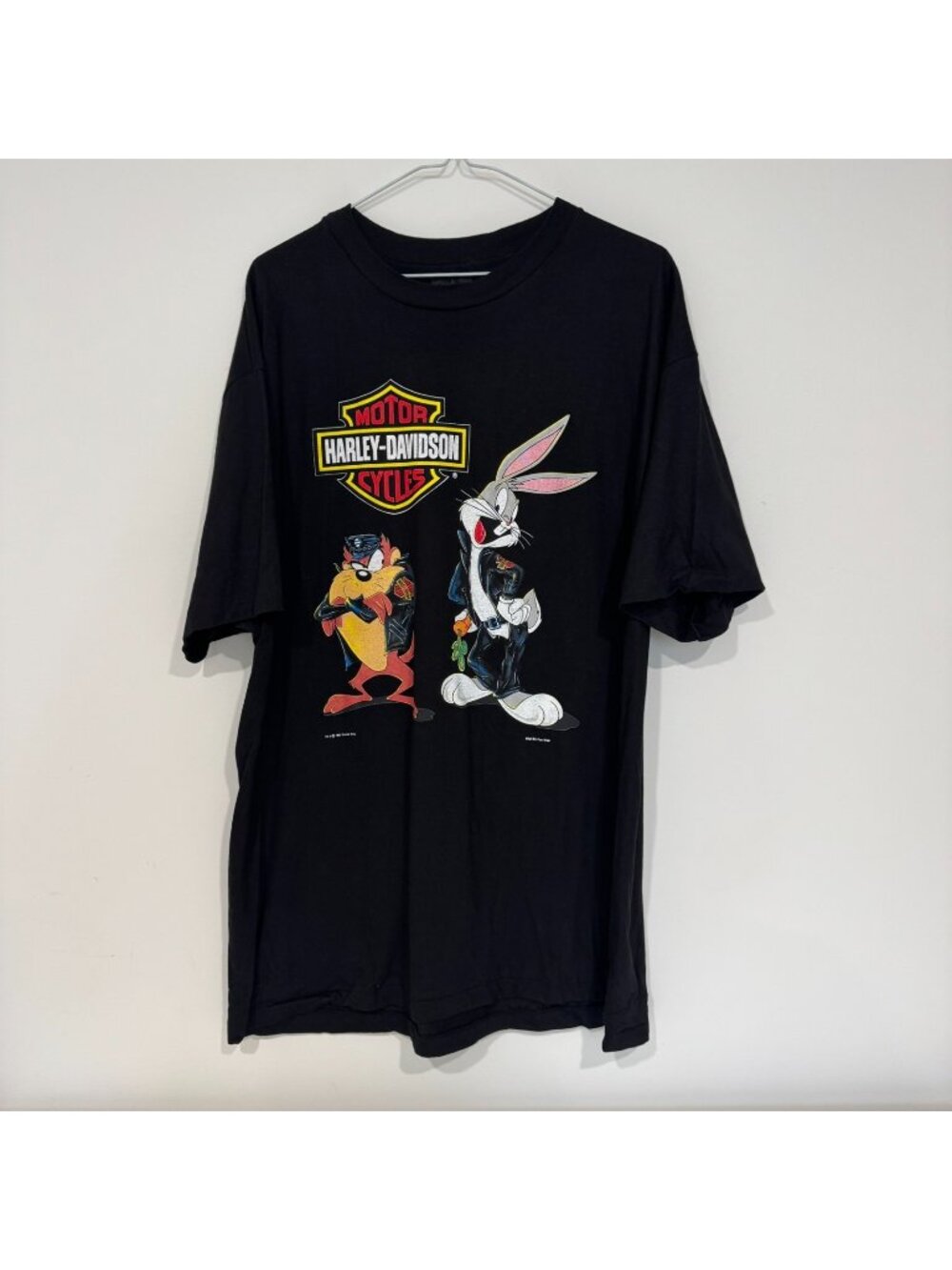 Vintage 1990s Harley Davidson Looney Tunes Taz Bugs Bunny 1993 T-shirt XL